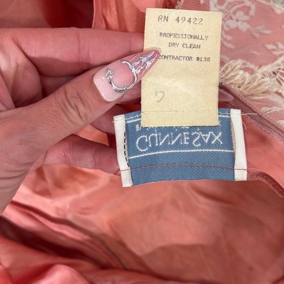 VINTAGE Gunne Sax Pink and White Lace Midi Dress - Picture 10 of 10